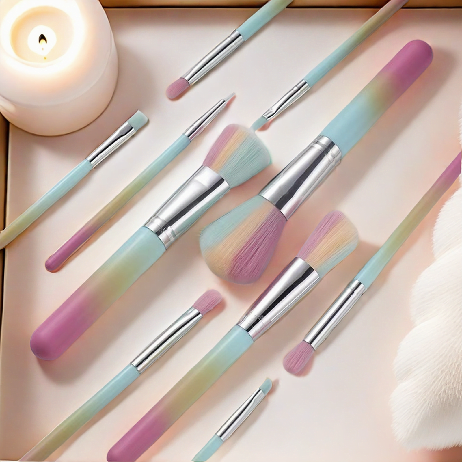 10pcs Macaroon Makeup Brush Set