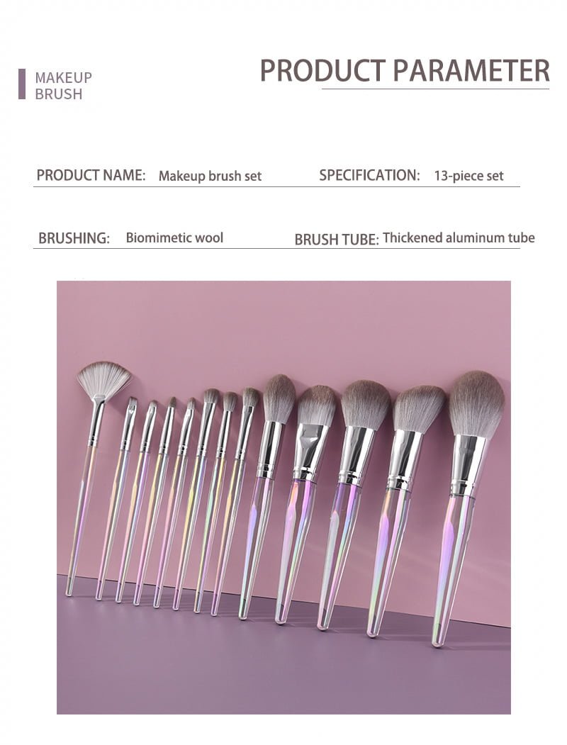 13 electroplated color brush handle makeup brush set