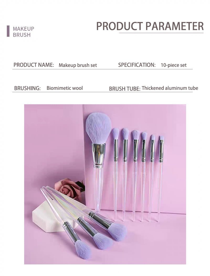 10pcs Dream Amythyst Makeup Brushes