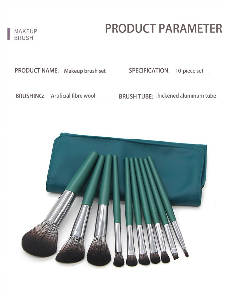 10pcs four-color makeup brush set