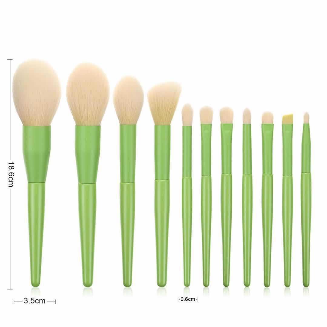 11 pcs Macaron Makeup Brushes