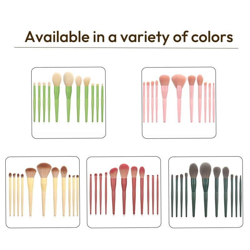 11 pcs Macaron Makeup Brushes