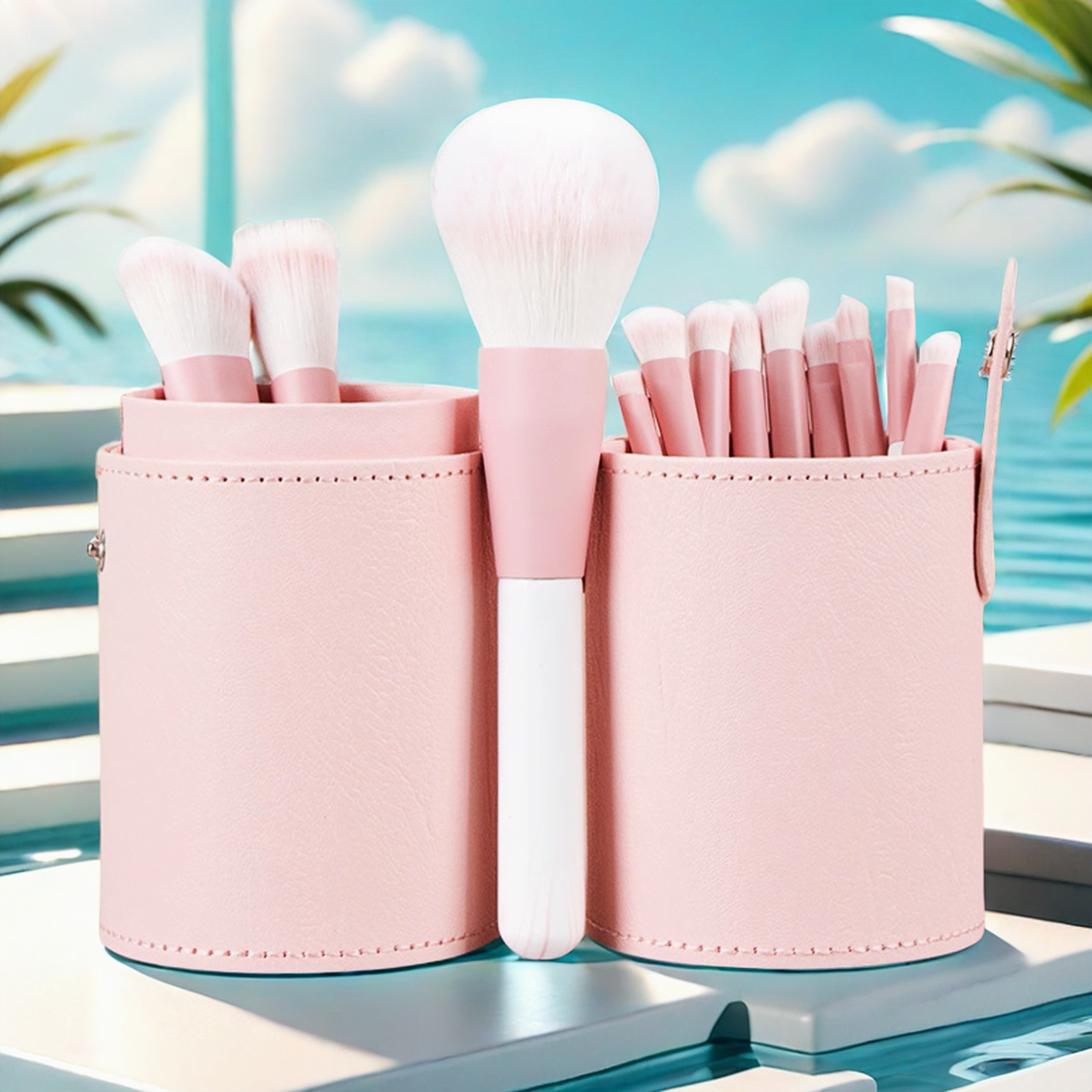 12pcs Pink Makeup Tool Set