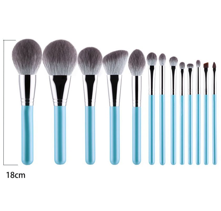 13pcs blue handle makeup brush set