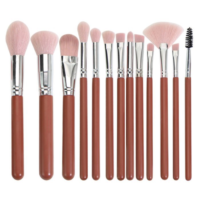 13pcs makeup brush set in chocolate