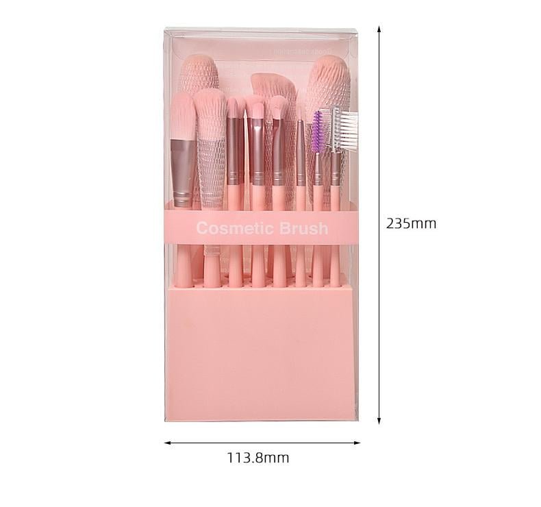 14 soft hair portable makeup brush set