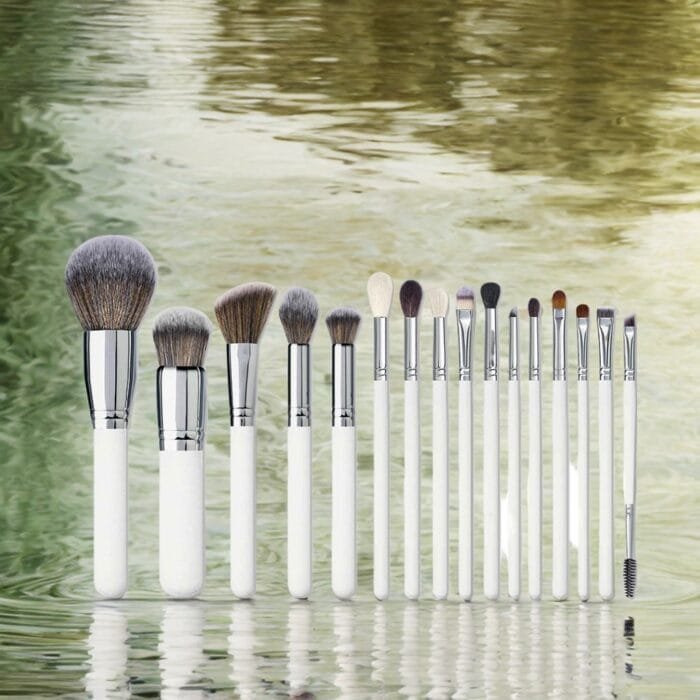 16pcs Makeup Brush Set With White Handle