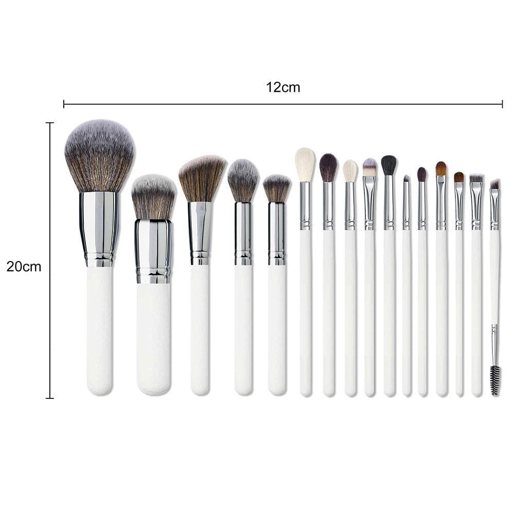 16pcs Makeup Brush Set With White Handle