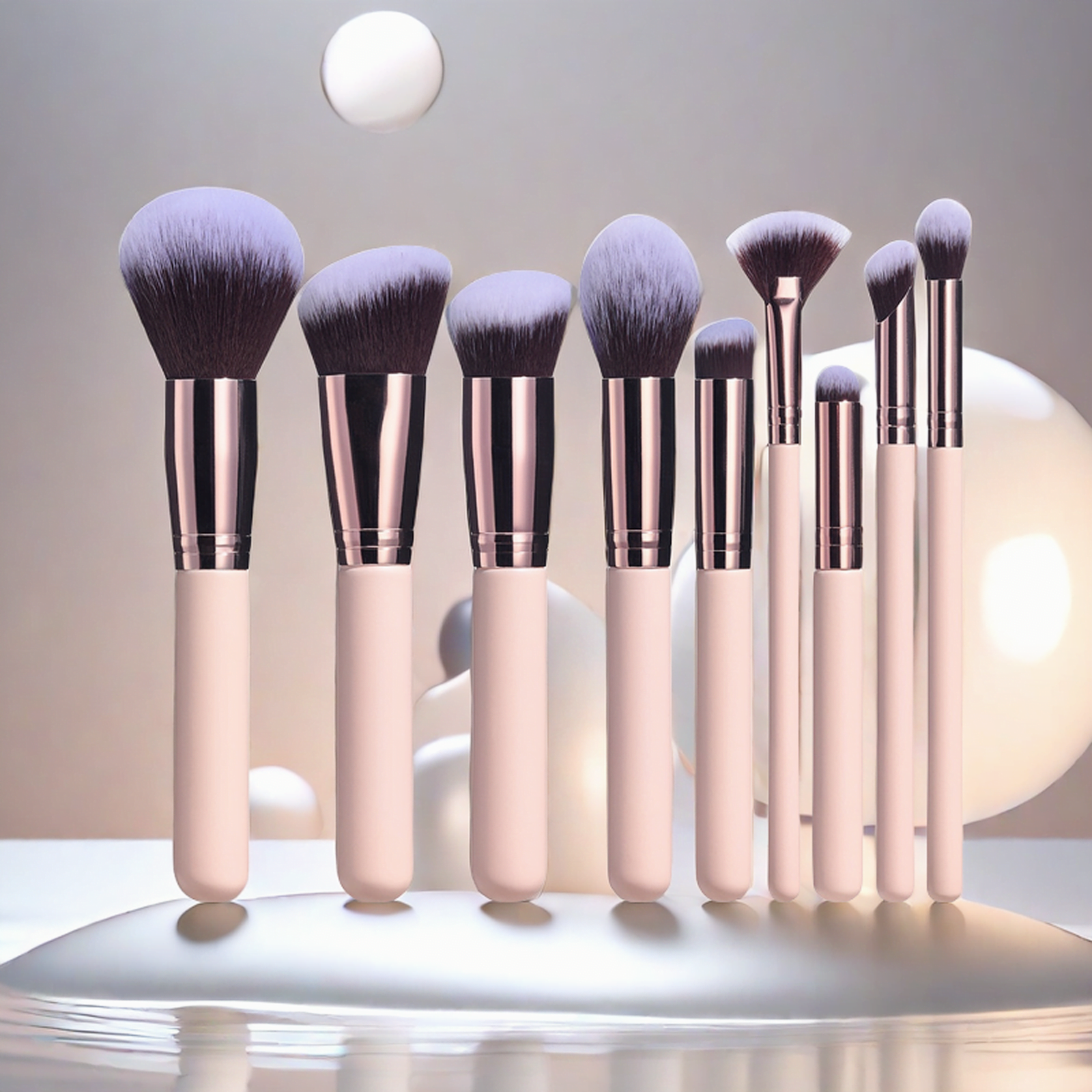 18 makeup brush set with rotating bucket