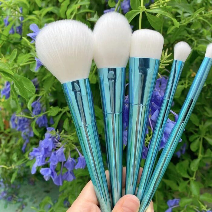 5 sets of electroplated handle makeup brushes