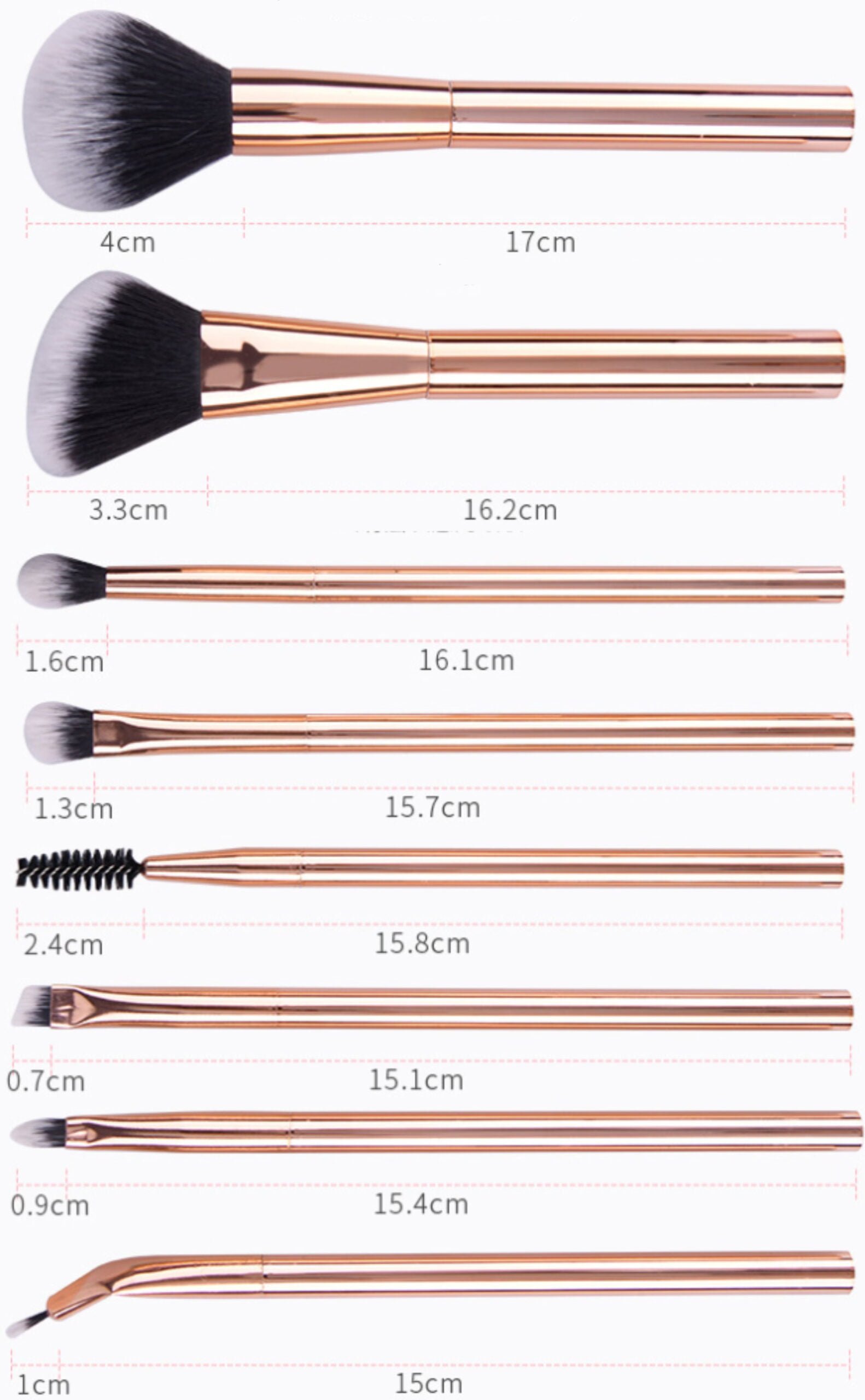 8-piece electroplated handle makeup brush set