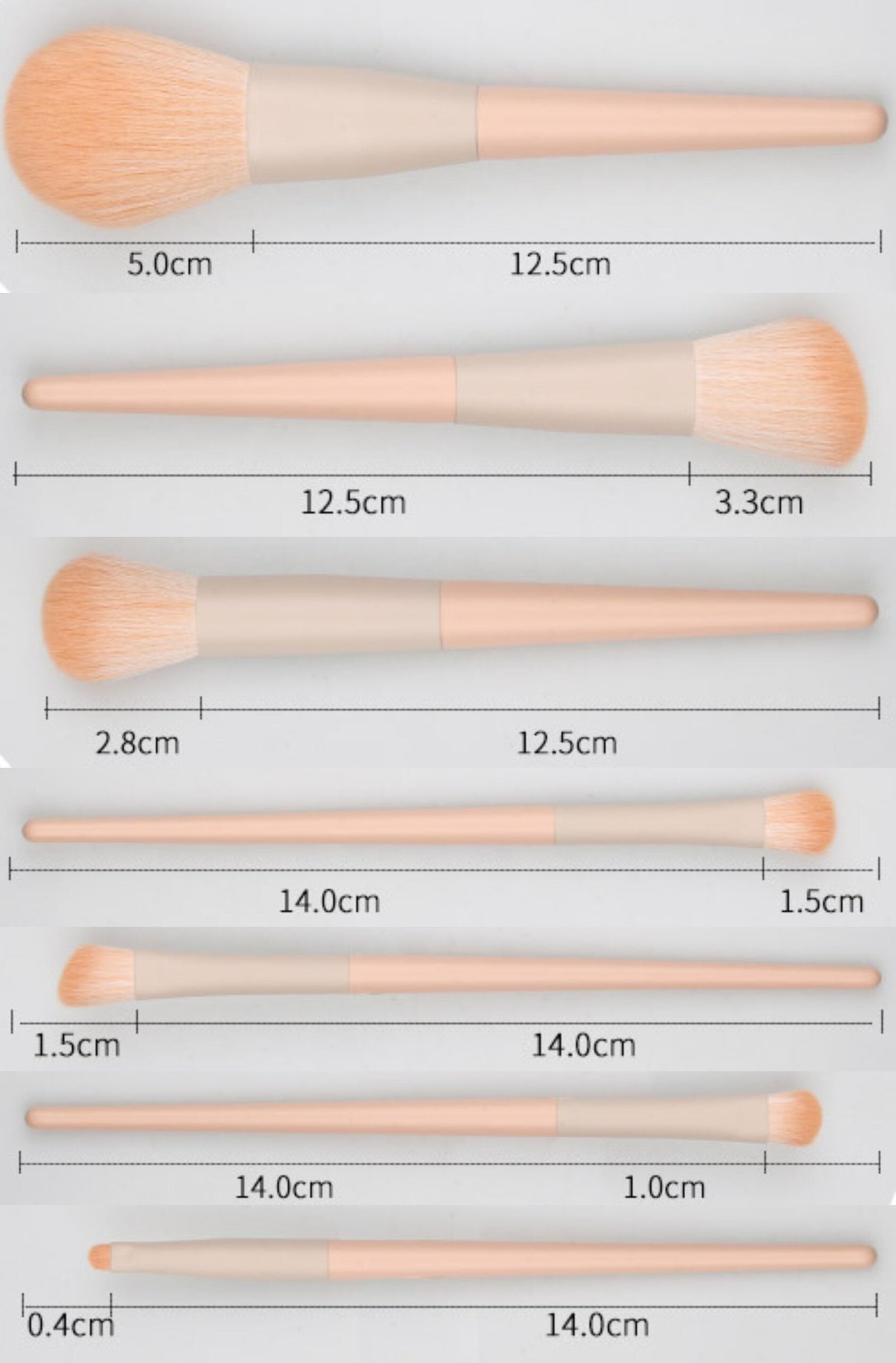 7 soft fiber wool makeup brush set