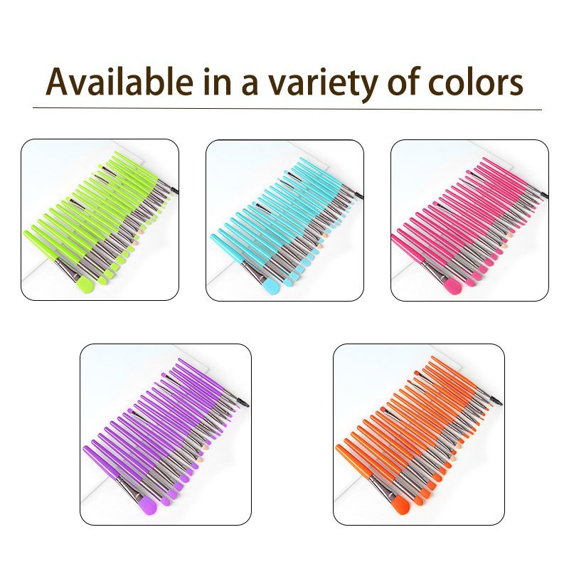 20 multi-color optional makeup brush set