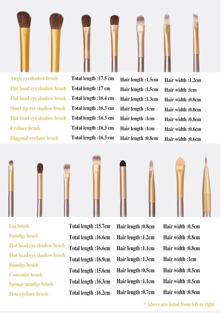 24pcs beige brush set