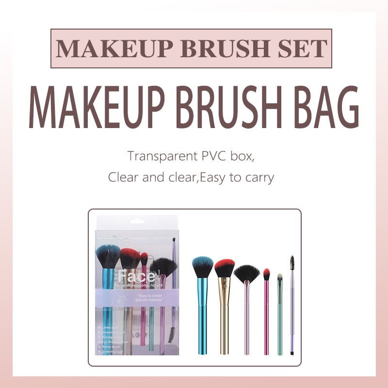 6pcs colorful Electroplated Lustrous Makeup Brushes