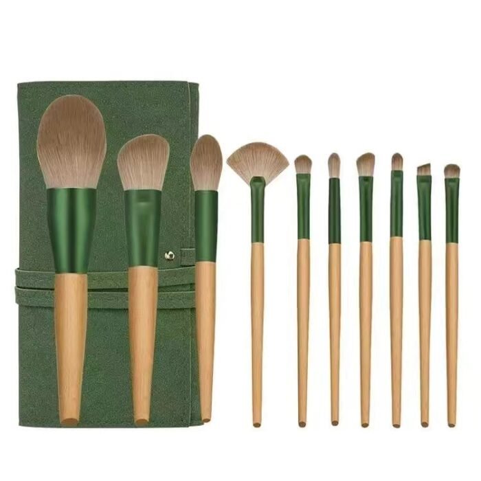 10pcs beech handle makeup brush set