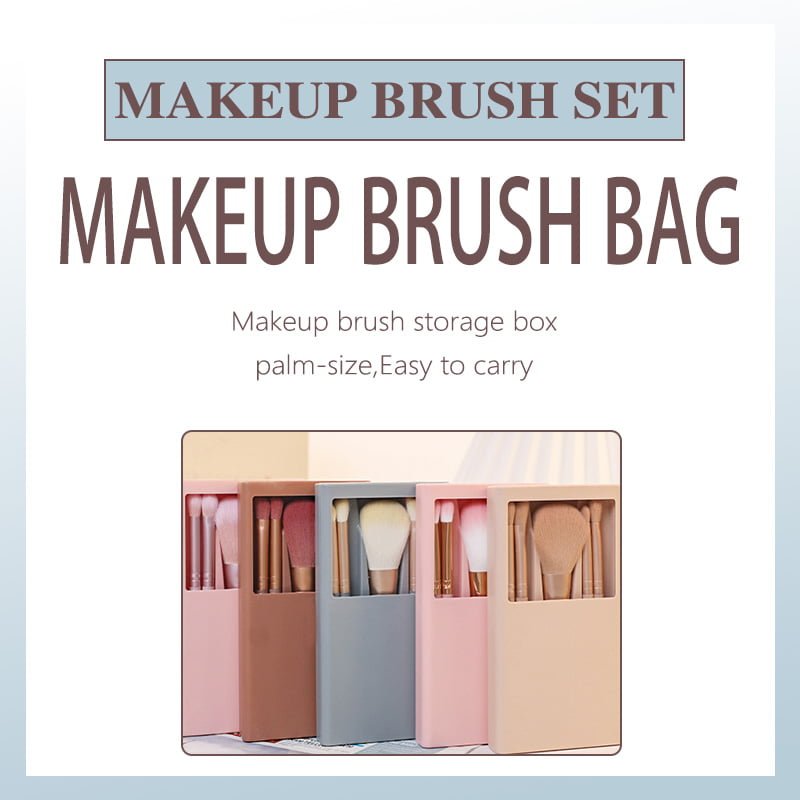 5 makeup brush sets with portable mirror case