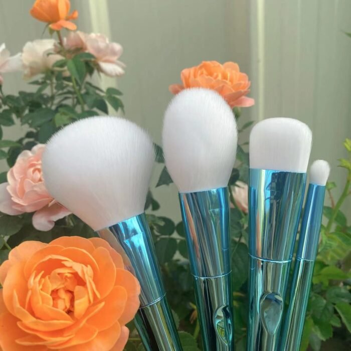 5 sets of electroplated handle makeup brushes