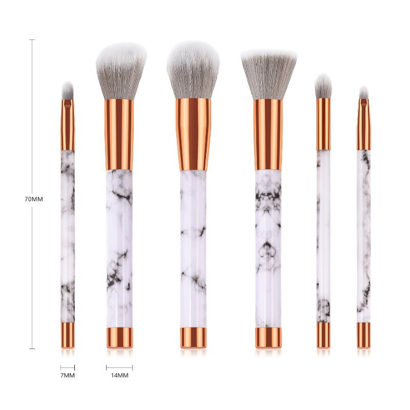 6-piece marble patterned makeup brush set