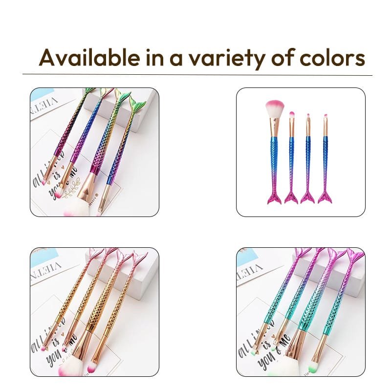 Gradient Fishtail-Shaped Makeup Brushes