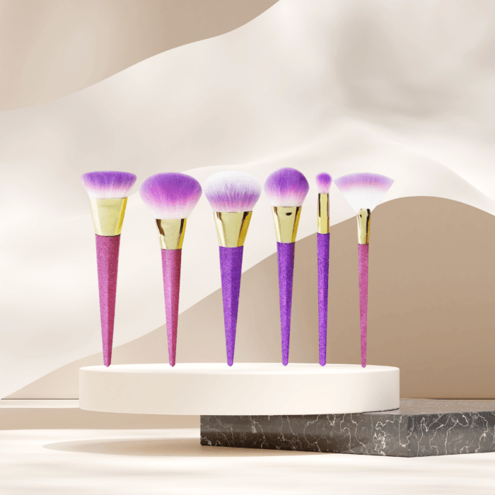 7pcs scrub makeup brush set