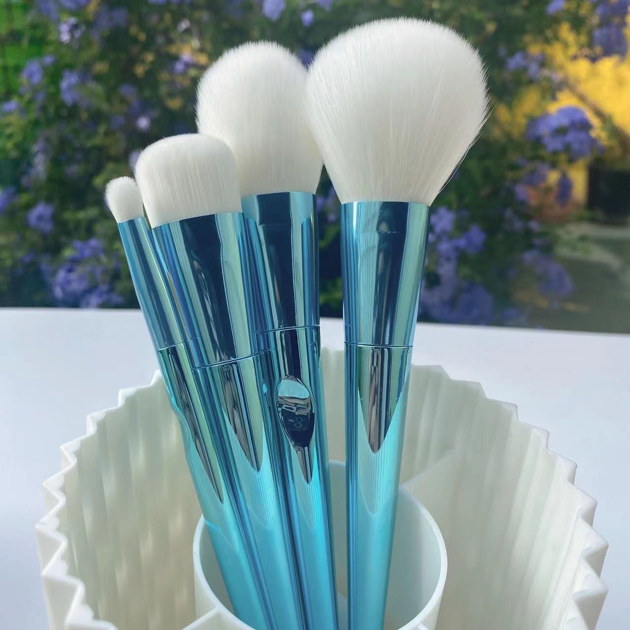 5 sets of electroplated handle makeup brushes