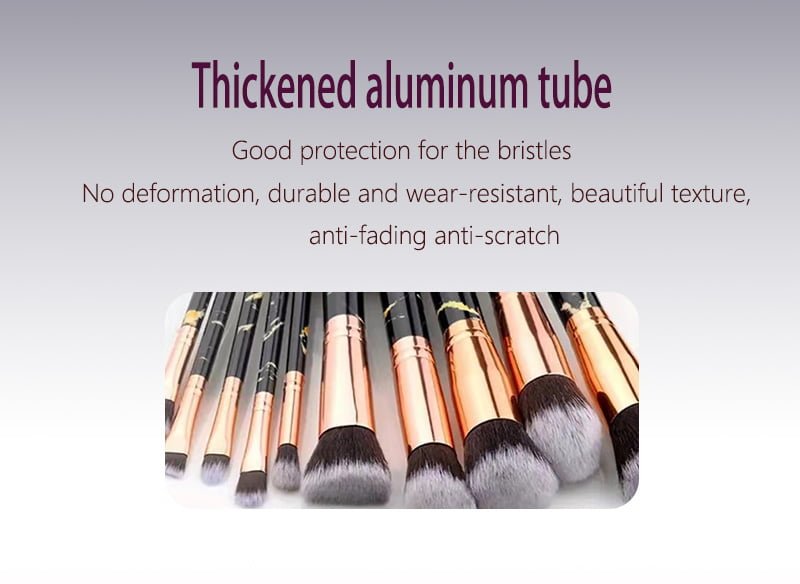 10-piece marble patterned makeup brush set