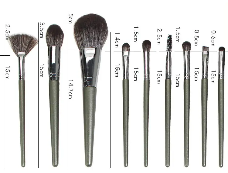 9pcs Galen Blue Makeup Brush Set