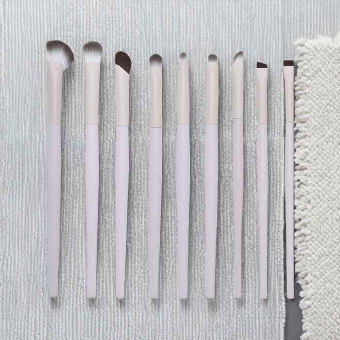 9pcs white makeup brush set