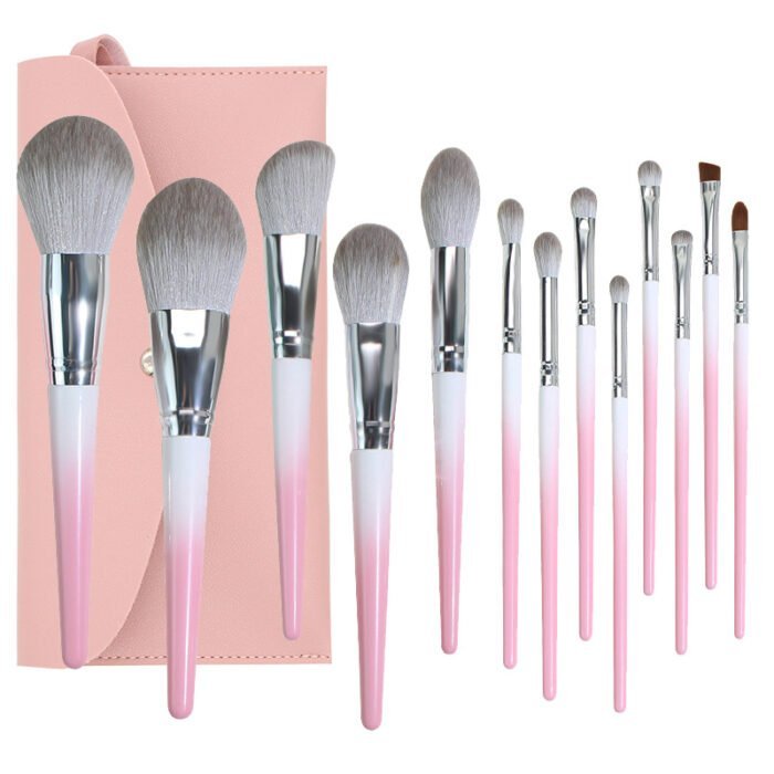 13pcs Gradient Pink Makeup Brush