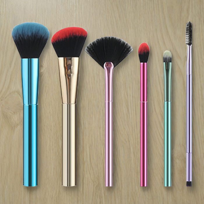 6pcs colorful Electroplated Lustrous Makeup Brushes