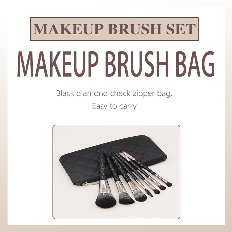 A set of 7 crocodile makeup brushes