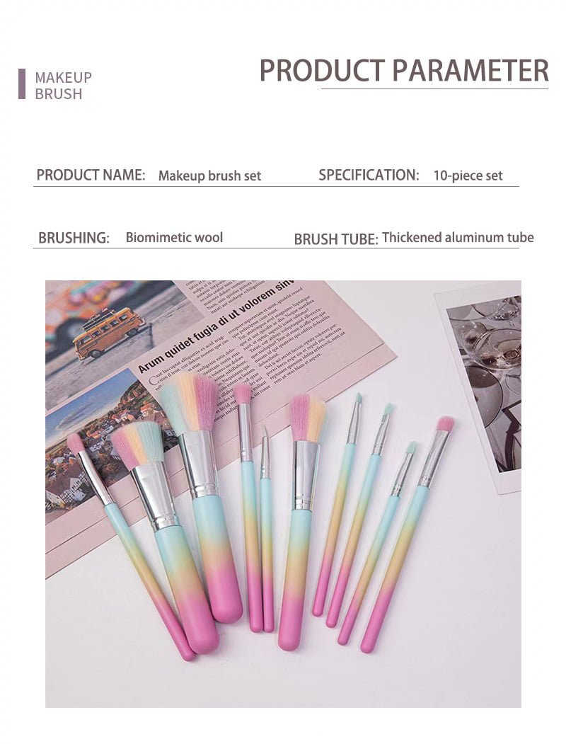 10pcs Macaroon Makeup Brush Set