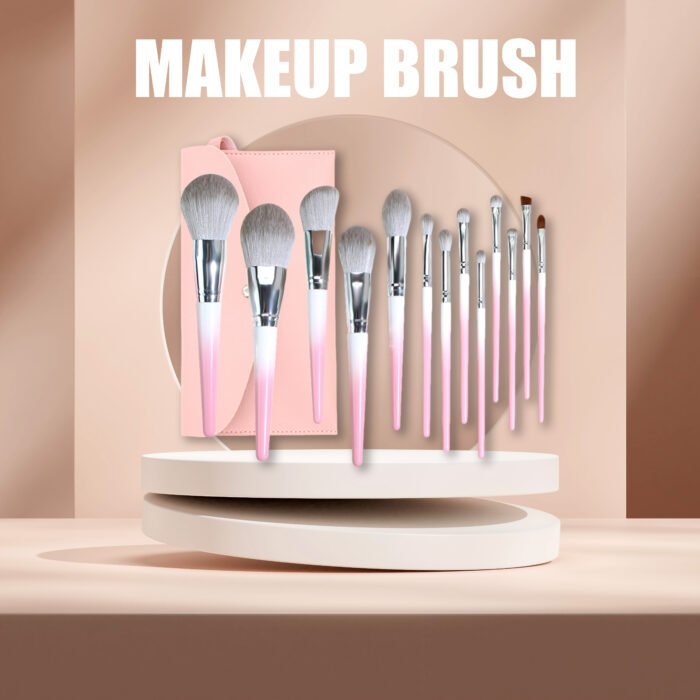 13pcs Gradient Pink Makeup Brush