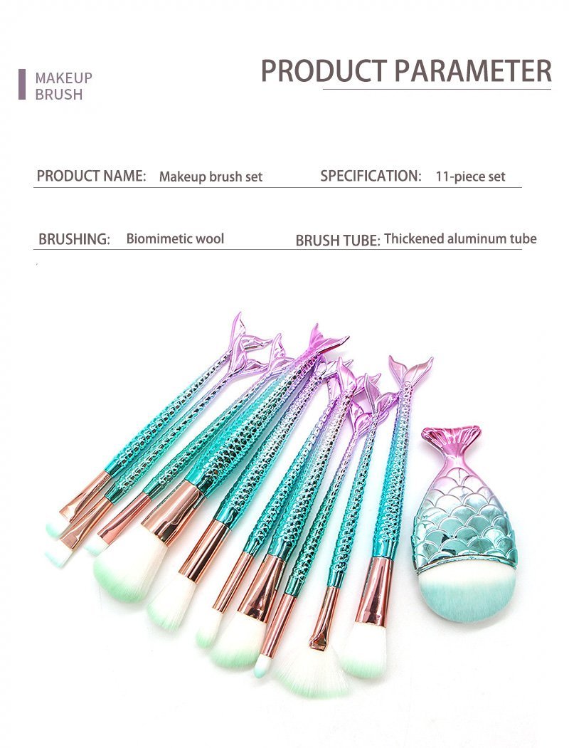 Crystal Fishtail-Shaped Makeup Brushes