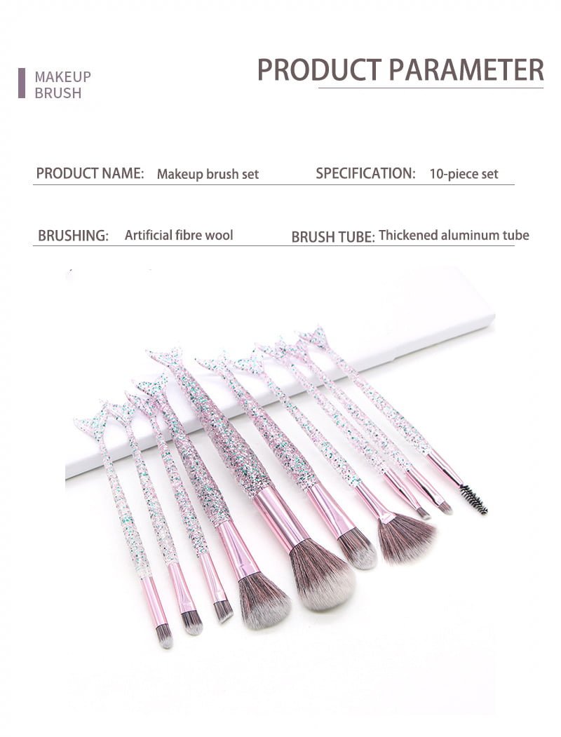 Crystal Fishtail-Shaped Makeup Brushes