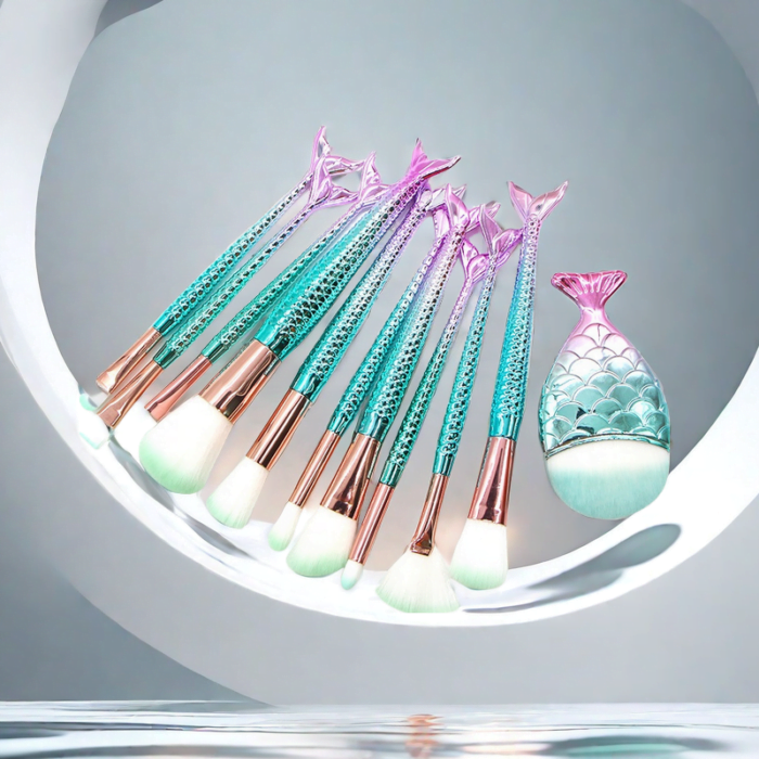 Crystal Fishtail-Shaped Makeup Brushes