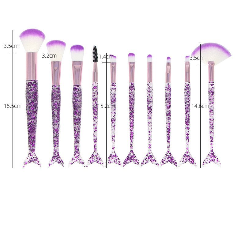 Crystal Fishtail-Shaped Makeup Brushes