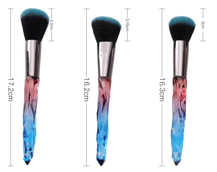 Crystal Handle Makeup Brush Set