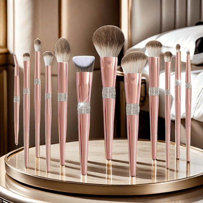 Makeup brush pink handle stick drill