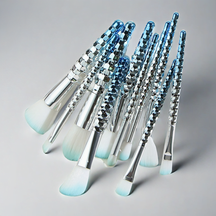 Electroplated Lustrous Makeup Brushes