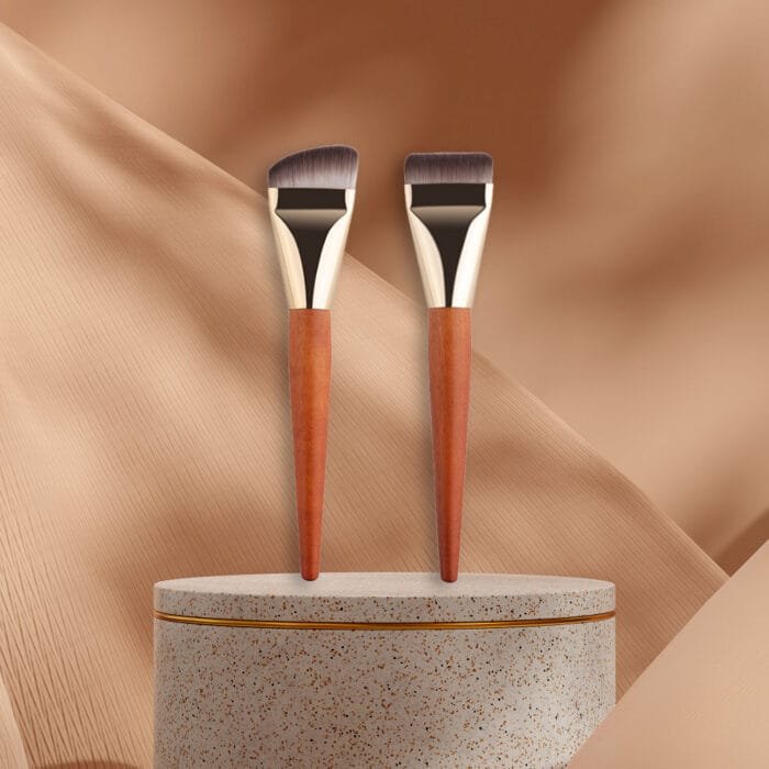 Foundation Brush with Wooden Handle and Angled Head