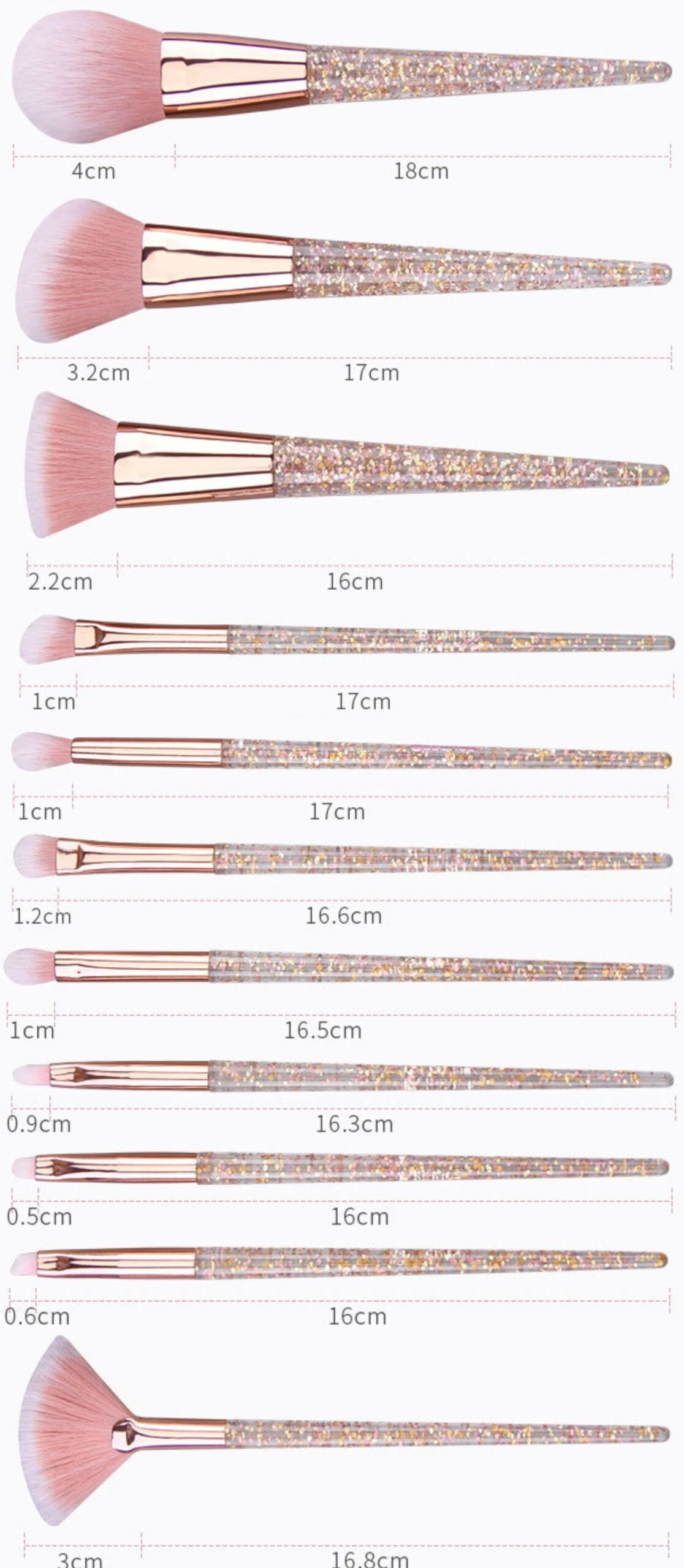 Glitter Crystal Quicksand Makeup Brushes