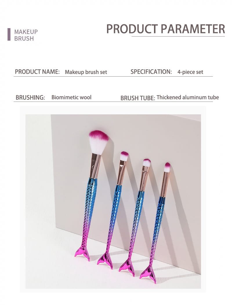 Gradient Fishtail-Shaped Makeup Brushes