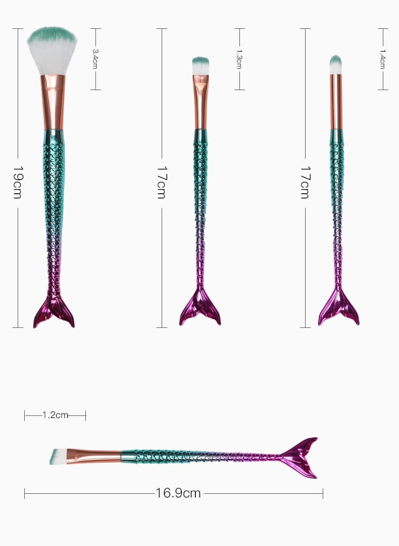 Gradient Fishtail-Shaped Makeup Brushes