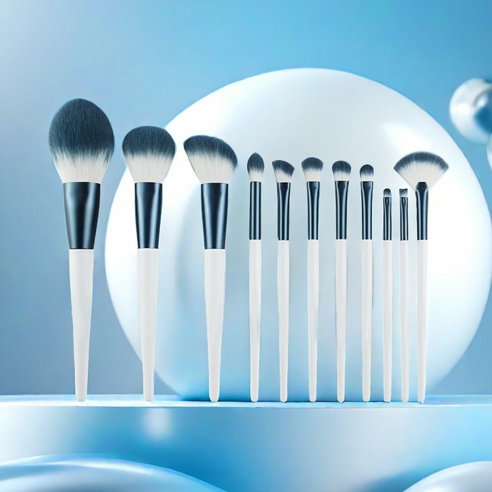 Light Blue Portable Makeup Brush Set - DADA Light Blue Portable Makeup Brush Set