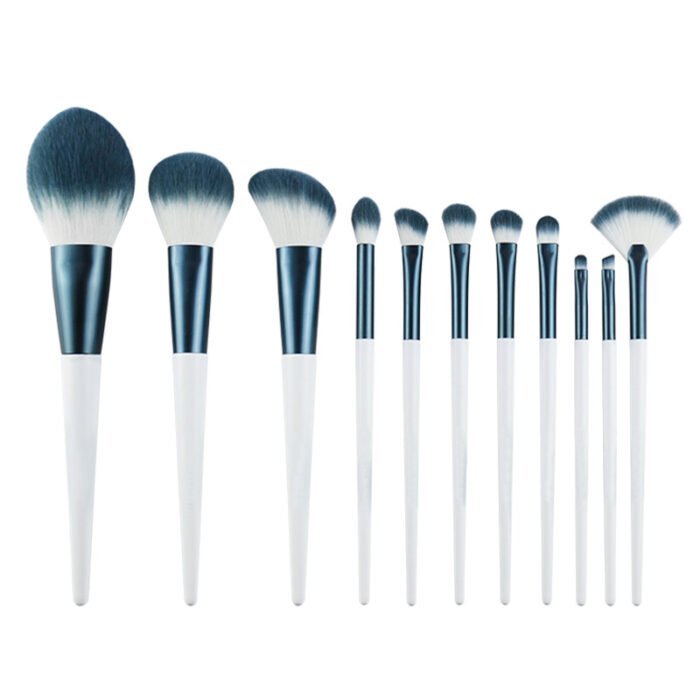 Light Blue Portable Makeup Brush Set