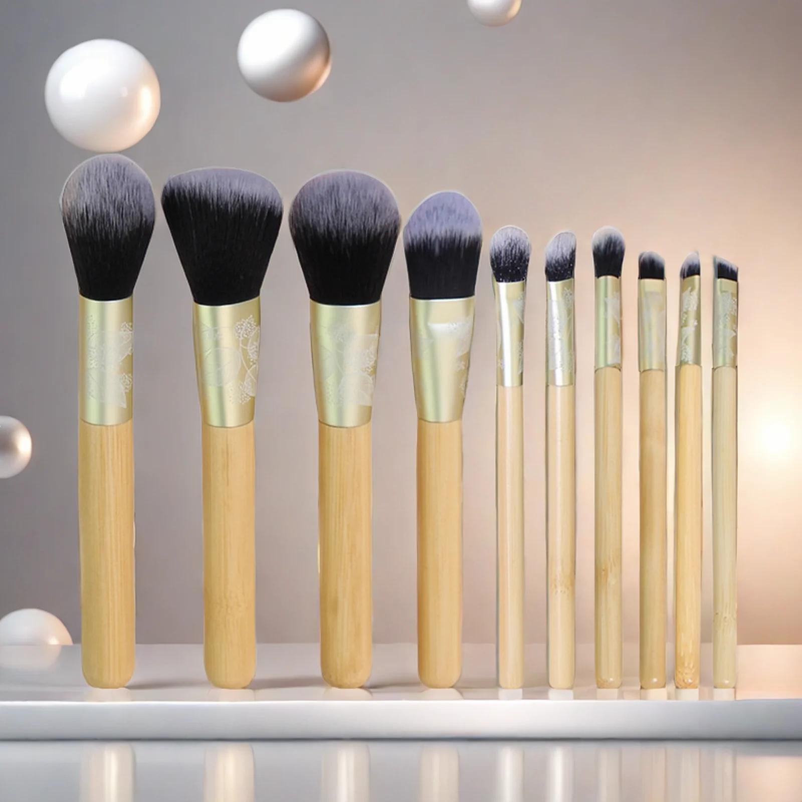 Makeup brush set featuring bamboo handles - DADA Makeup brush set featuring bamboo handles