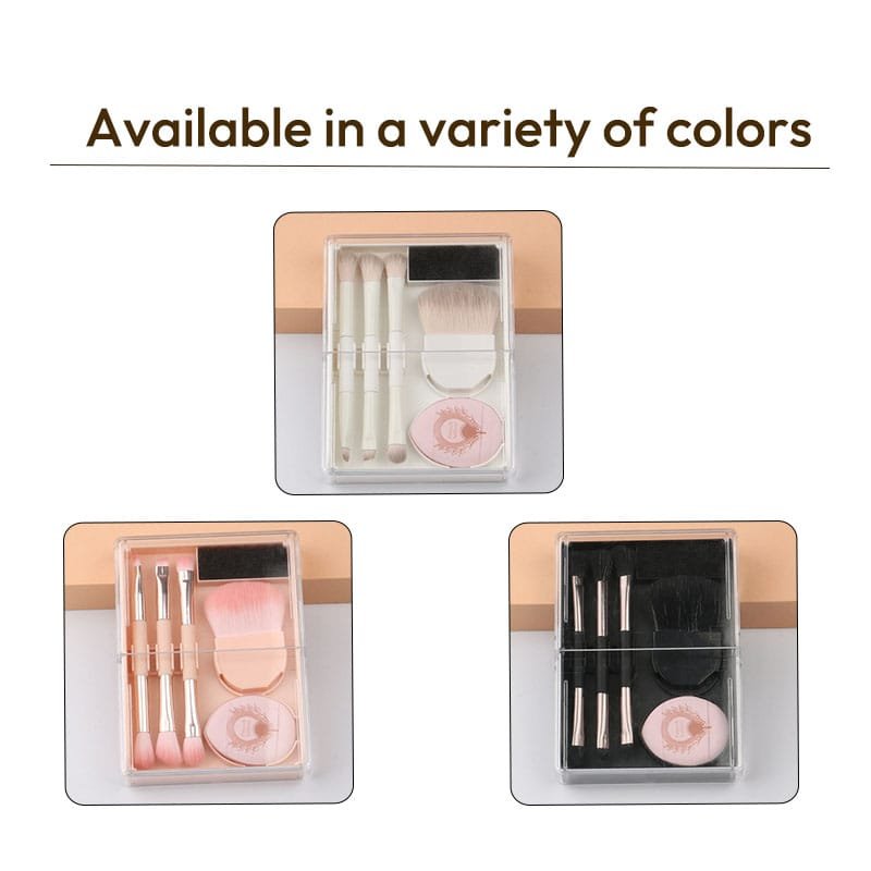 New Push Pull Mini Storage Box 8-in-1 Portable Makeup Brush