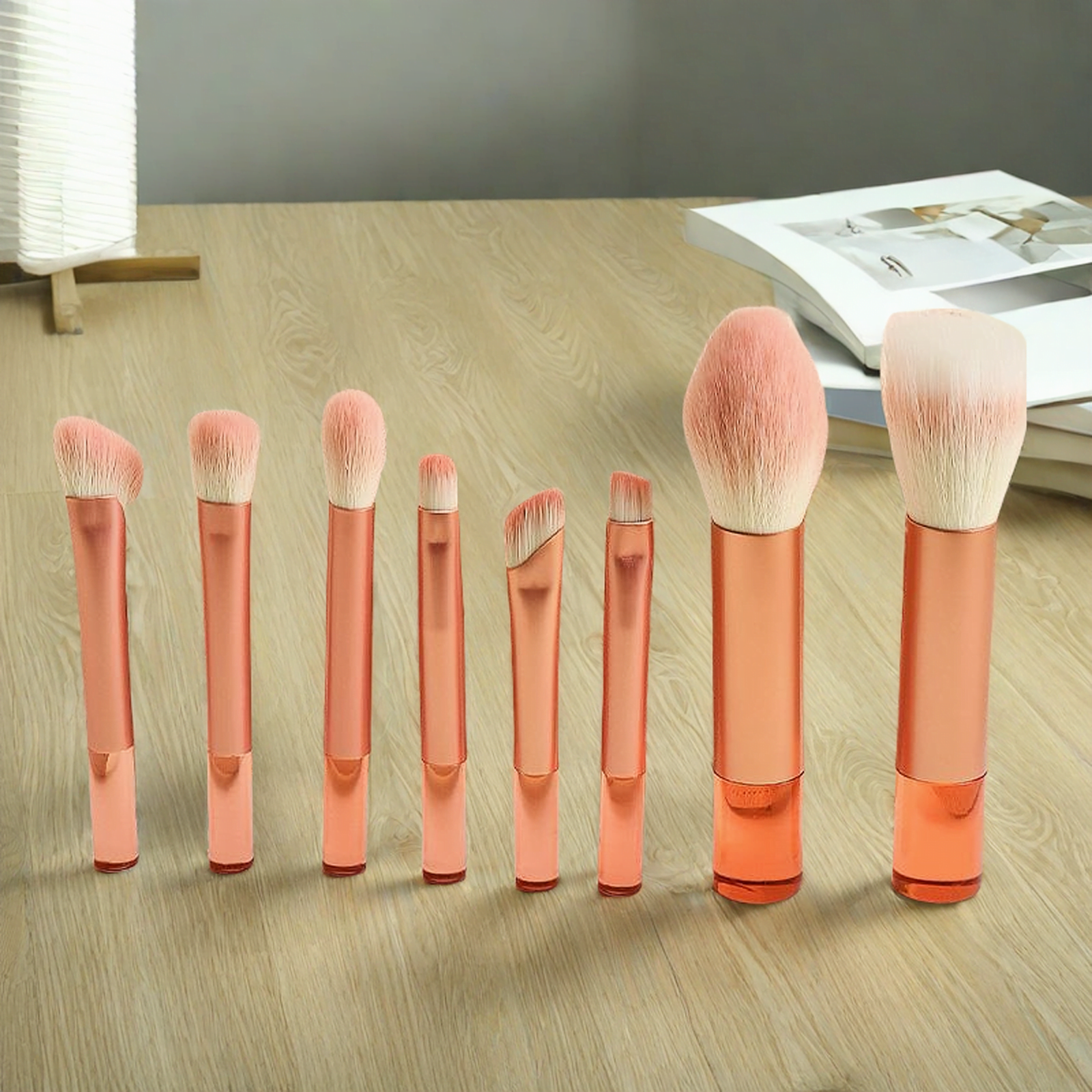 8pcs Pink mini makeup brush set